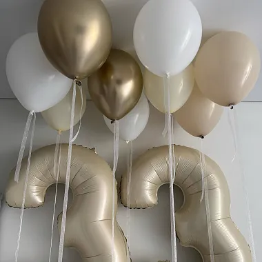 Фольгированные шары : На фото Композиция из шаров с цифрами Фольгированные шары : Композиция из шаров с цифрами