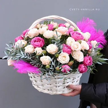 Корзина с Misty Bubbles "Микс роз" - изображение 2