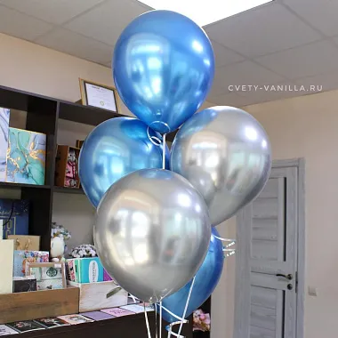 Синие и серебряные хромированные шары - изображение 2