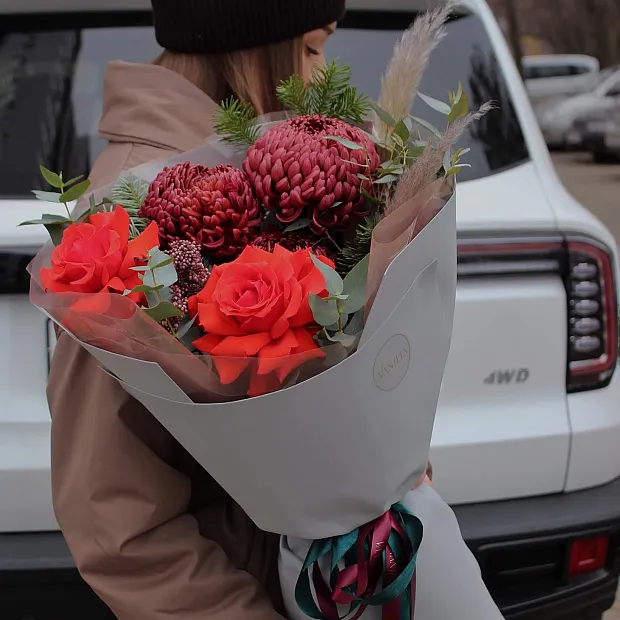 Стильный микс с хризантемой 