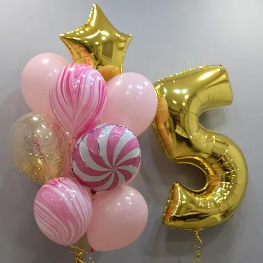 Воздушные шары - На фото Сет шаров ко дню рождения «Candy» - изображение 2 Сет шаров ко дню рождения «Candy» - изображение 2