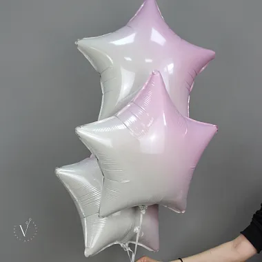 Фольгированные шары : На фото Набор из 3х шаров звезд градиент Фольгированные шары : Набор из 3х шаров звезд градиент