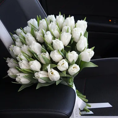 Монобукеты  цветов с доставкой - Букет из 39 махровых тюльпанов - изображение 2 Букет из 39 махровых тюльпанов - изображение 2