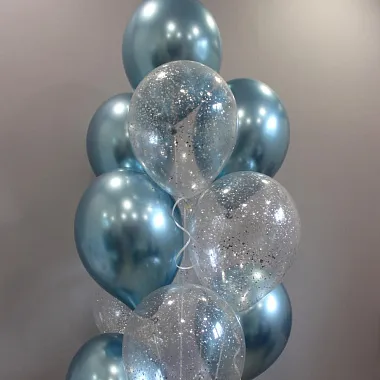 Связка шаров хром и шаров с конфетти - изображение 2