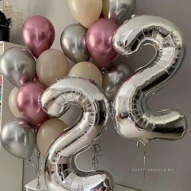 Фольгированные шары  - На фото Стильная гамма шаров ко дню рождения - изображение 2 Стильная гамма шаров ко дню рождения - изображение 2
