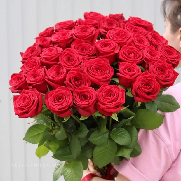 Букет из 33 красных роз 70 см