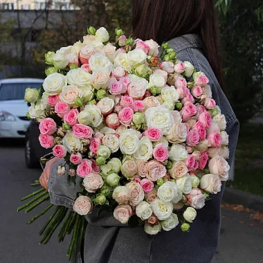 Букет микс пионовидных роз "Кейтлин" - изображение 2