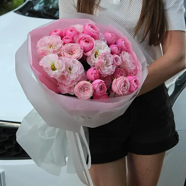 Букеты  цветов с доставкой - На фото Розовый сборный букет - изображение 2 Розовый сборный букет - изображение 2