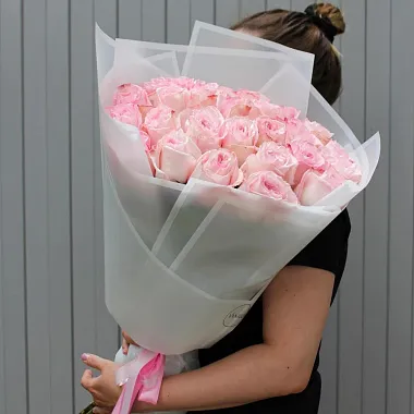 Букет из 25 ароматных розовых роз - изображение 2