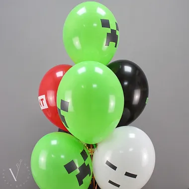 Воздушные шары - На фото Связка из 7 шаров Minecraft - изображение 2 Связка из 7 шаров Minecraft - изображение 2