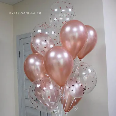 Воздушные шары - На фото Набор шаров "Розовое золото" - изображение 2 Набор шаров "Розовое золото" - изображение 2