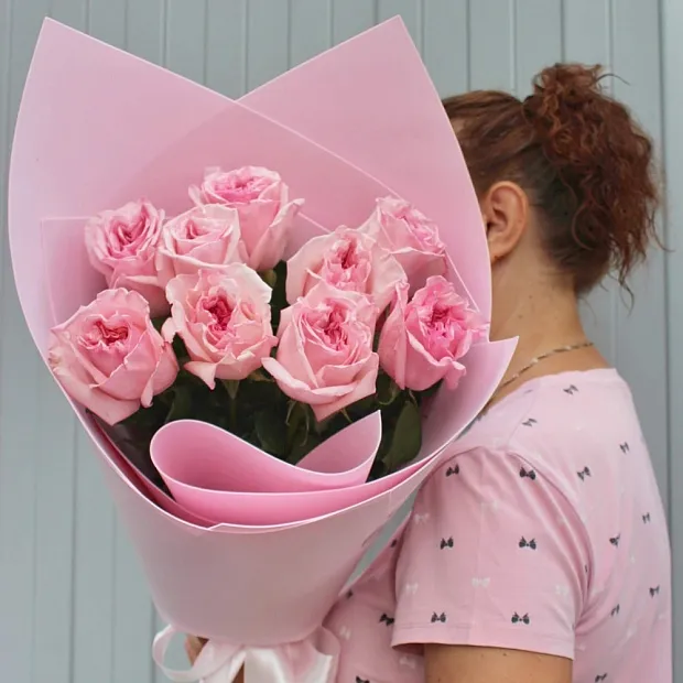 Ароматные пионовидные розы Pink Ohara