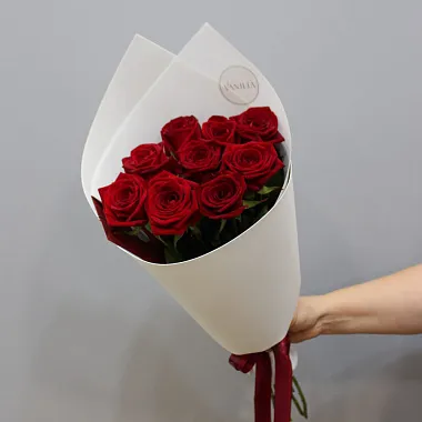 Букет из 9 роз Ред Наоми 60 см - изображение 2
