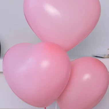 Воздушные шары: Связка из 3х шаров сердец "Пинк"