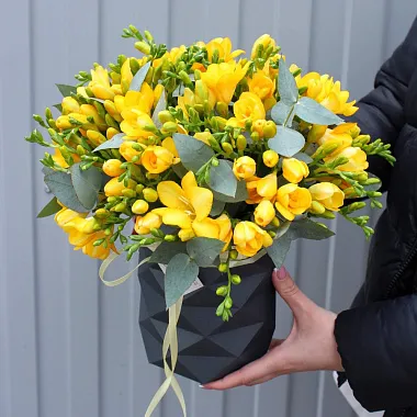 Желтые фрезии в боксе - изображение 2