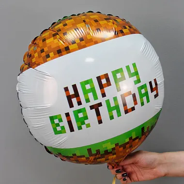 Шары на день рождения для мужчины: Шар фольгированный с пикселями