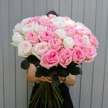 Букеты из 35 роз: Букет из 35 ароматных  роз Охара