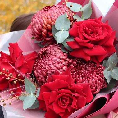 Букеты  цветов с доставкой: Букет микс "Осенний бархат" Букеты  цветов с доставкой: Букет микс "Осенний бархат"