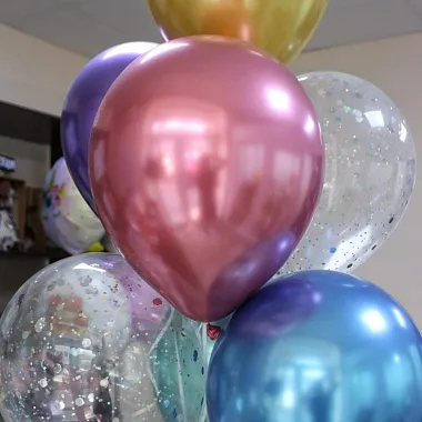 Шары на день рождения для мужчины: На фото Хромированные шары микс Шары на день рождения для мужчины: Хромированные шары микс