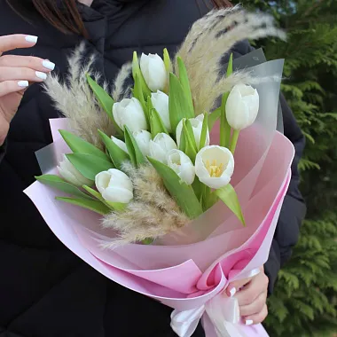 Букет белых тюльпанов - изображение 2