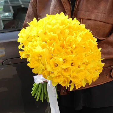 Букет из 101 нарцисса под ленту - изображение 2