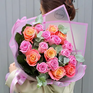 Букет из 17 роз микс 60 см - изображение 2