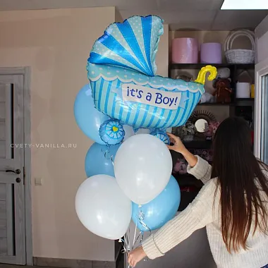 Воздушные шары - На фото Шары на выписку для мальчика - изображение 2 Шары на выписку для мальчика - изображение 2