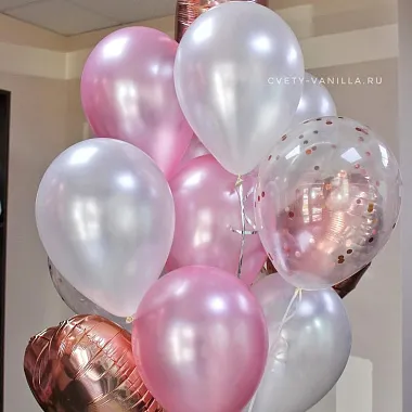 Фольгированные шары  - На фото Шары для праздника "Перламутровый микс" - изображение 2 Шары для праздника "Перламутровый микс" - изображение 2