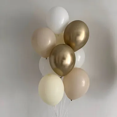 Воздушные шары - На фото Связка гелиевых шаров "Золотой песок" - изображение 2 Связка гелиевых шаров "Золотой песок" - изображение 2