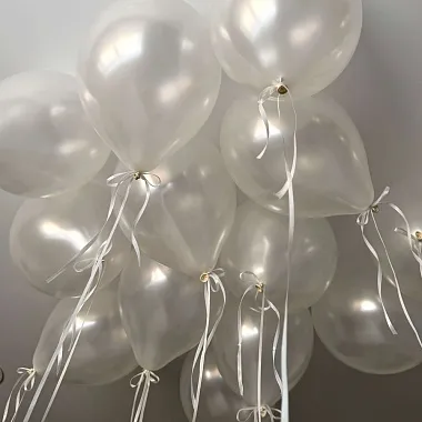 Воздушные шары - На фото Шары Белый Перламутр 15 шт - изображение 2 Шары Белый Перламутр 15 шт - изображение 2