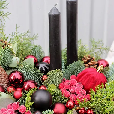 Новогодние букеты: Композиция новогодняя "Под бой курантов"