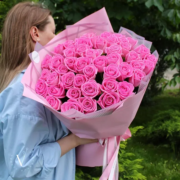 Букет из 51 розы Аква 60 см
