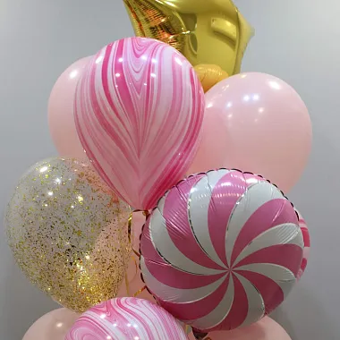 Воздушные шары: На фото Сет шаров ко дню рождения «Candy» Воздушные шары: Сет шаров ко дню рождения «Candy»