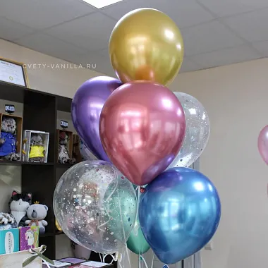 Шары на день рождения для мужчины - На фото Хромированные шары микс - изображение 2 Хромированные шары микс - изображение 2