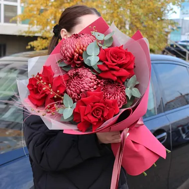 Букеты  цветов с доставкой - Букет микс "Осенний бархат" - изображение 2 Букет микс "Осенний бархат" - изображение 2