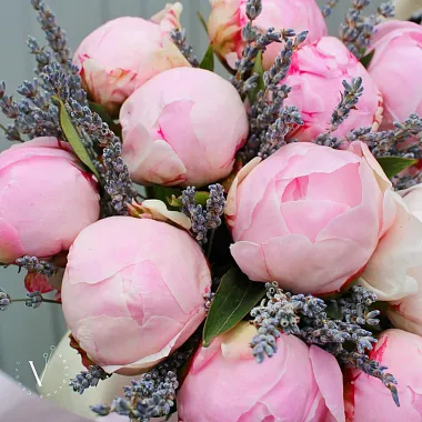 Букеты  цветов с доставкой: Букет из пионов и лаванды