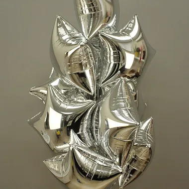 Шары на день рождения для мужчины: На фото Сет из 4х фонтанов "Silver" Шары на день рождения для мужчины: Сет из 4х фонтанов "Silver"