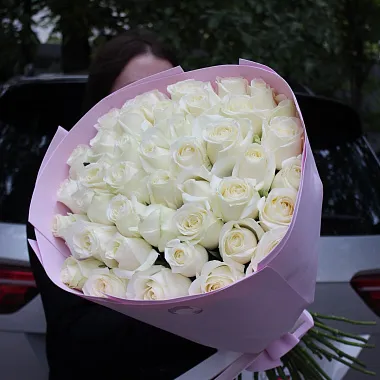 Цветы на 14 февраля: 41 роза "Аваланж" 70см ❤️