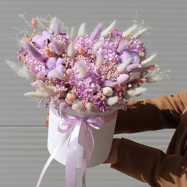 Бархатный цилиндр с сухоцветами Candy - изображение 2