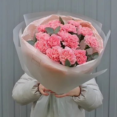Букеты  цветов с доставкой - Нежный букет из розовых гвоздик - изображение 2 Нежный букет из розовых гвоздик - изображение 2