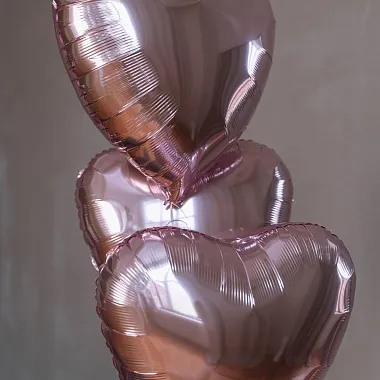 Фольгированные шары : Набор из 3 шаров "Сердца"