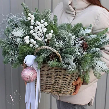 Корзина с пихтой Новогодняя - изображение 2