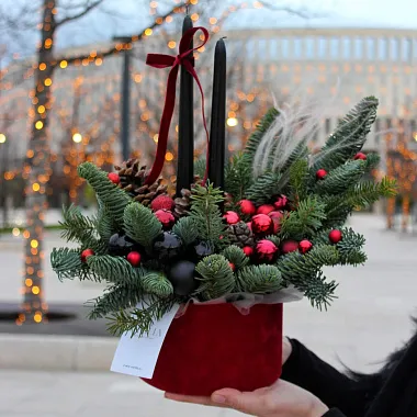 Новогодние букеты: Новогоднее кашпо 