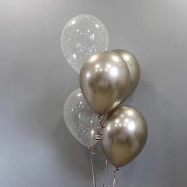 Воздушные шары - На фото Связка из 5 шаров Шампань - изображение 2 Связка из 5 шаров Шампань - изображение 2