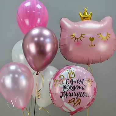 Воздушные шары - На фото Сет гелиевых шаров для Принцессы - изображение 2 Сет гелиевых шаров для Принцессы - изображение 2