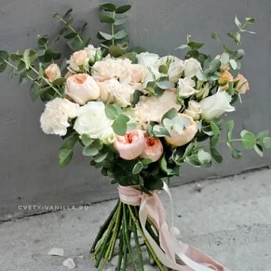 Букет из роз и диантуса - изображение 2
