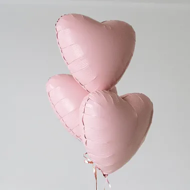 Набор из 3х шаров сердец Пыльная Роза - изображение 2