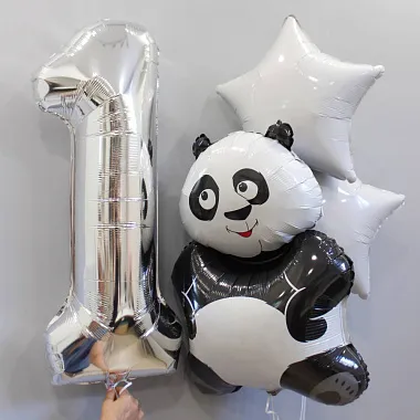 Шары на день рождения для мужчины - На фото Набор шаров с пандой - изображение 2 Набор шаров с пандой - изображение 2