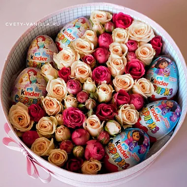 Коробочка с кустовыми розами и Киндерами - изображение 2