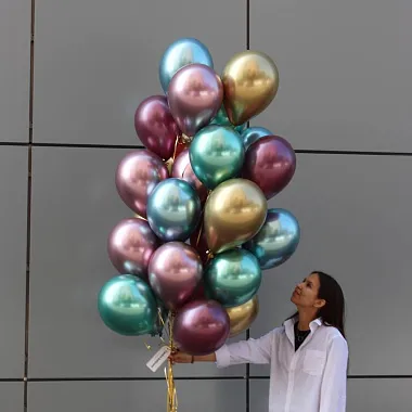 Шары на день рождения для мужчины - На фото 25 хромированных шаров - изображение 2 25 хромированных шаров - изображение 2